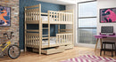 Levvrazae Wooden Bunk Bed with Trundle Storage and Fence for Kids Bedroom