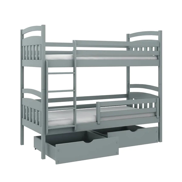 Luscanny Gabiano large wooden bunk bed with storage unit in 4 colours