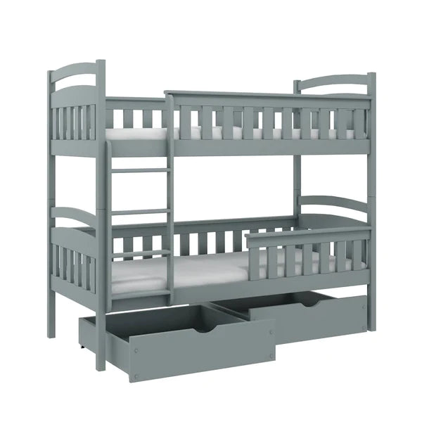 Luscanny Frankfurt large wooden bunk bed with storage unit in 4 colours